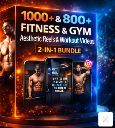 1000+ High-Quality Fitness Workout Videos &amp; 800+ Aesthetic Fitness Assets